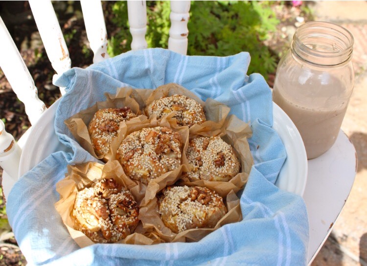 Apple Walnut & Sesame Muffins